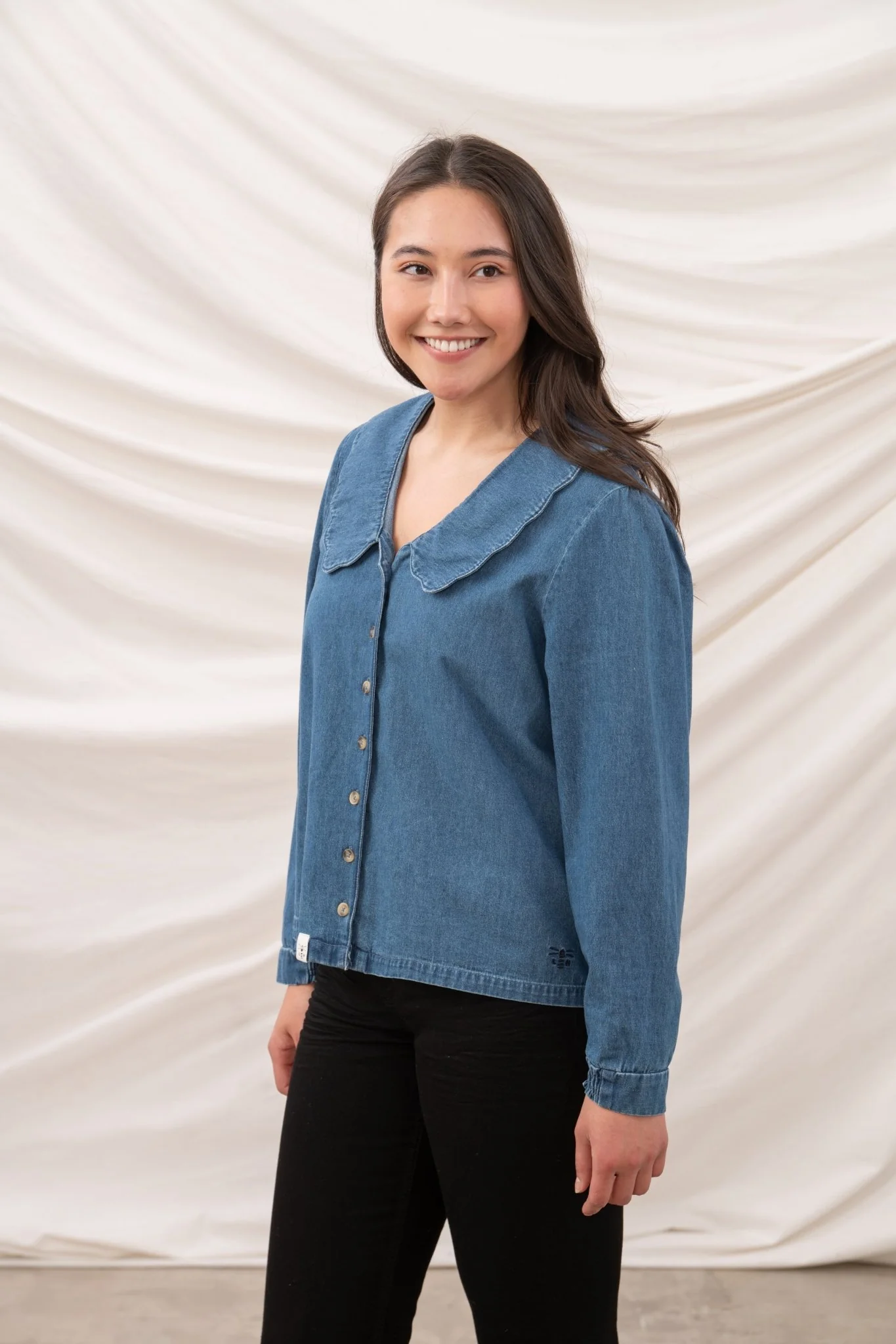 Ada Blouse - Washed Denim