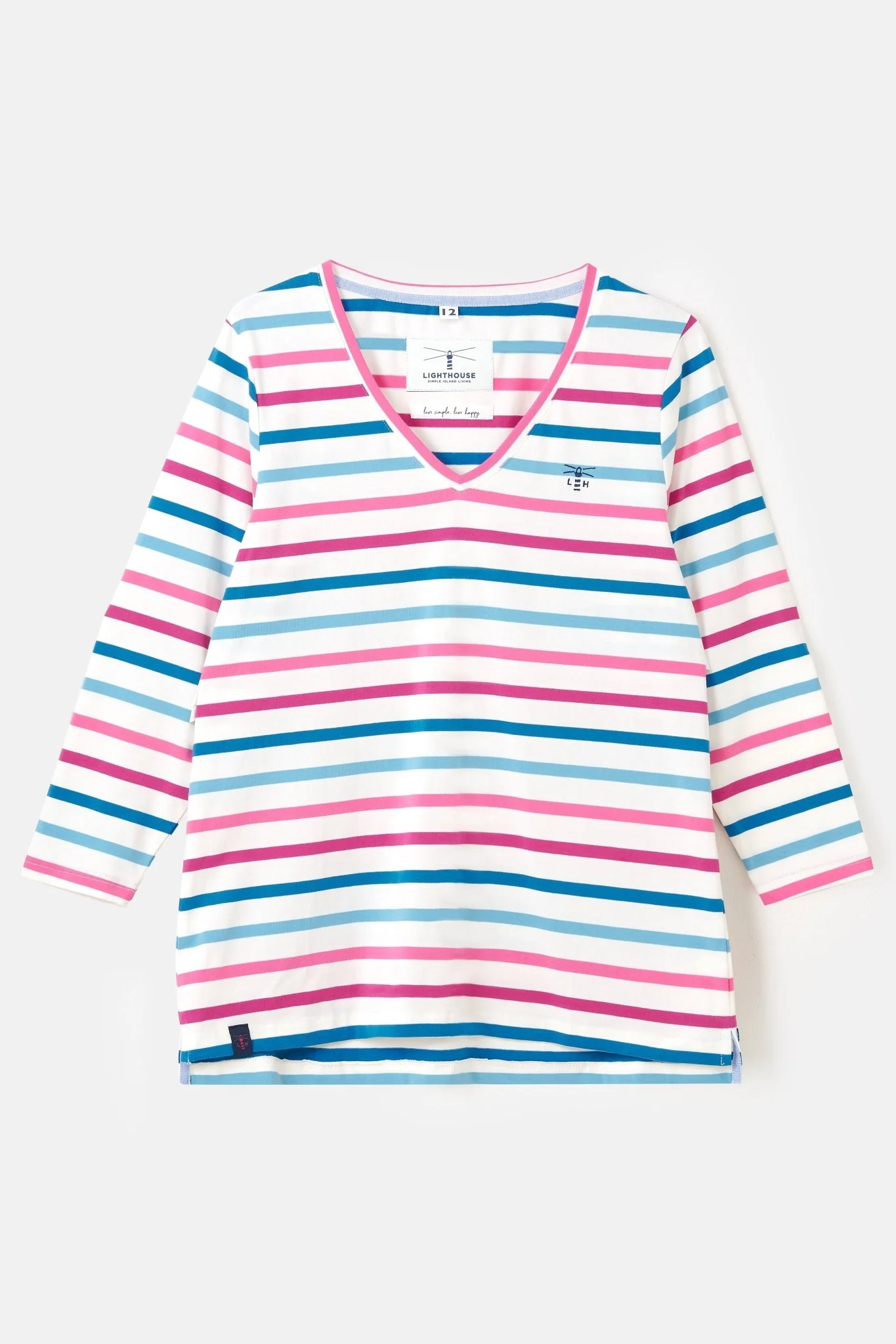 Ariana Top - Berry Teal Stripe - Image 2