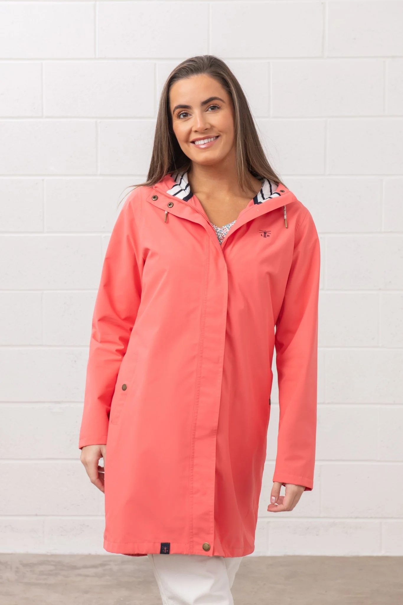 Long Beachcomber Jacket - Deep Coral