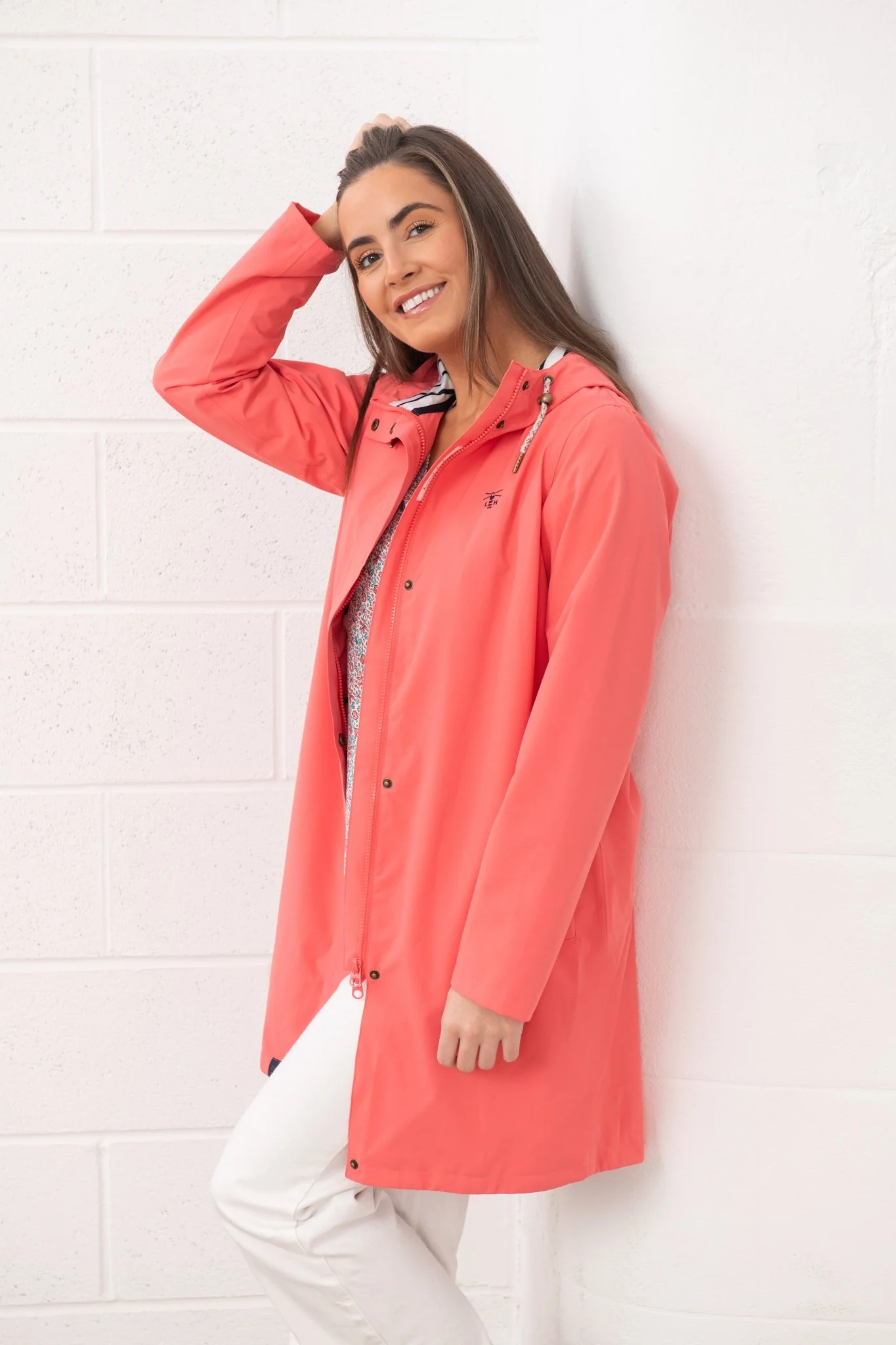 Long Beachcomber Jacket - Deep Coral - Image 4