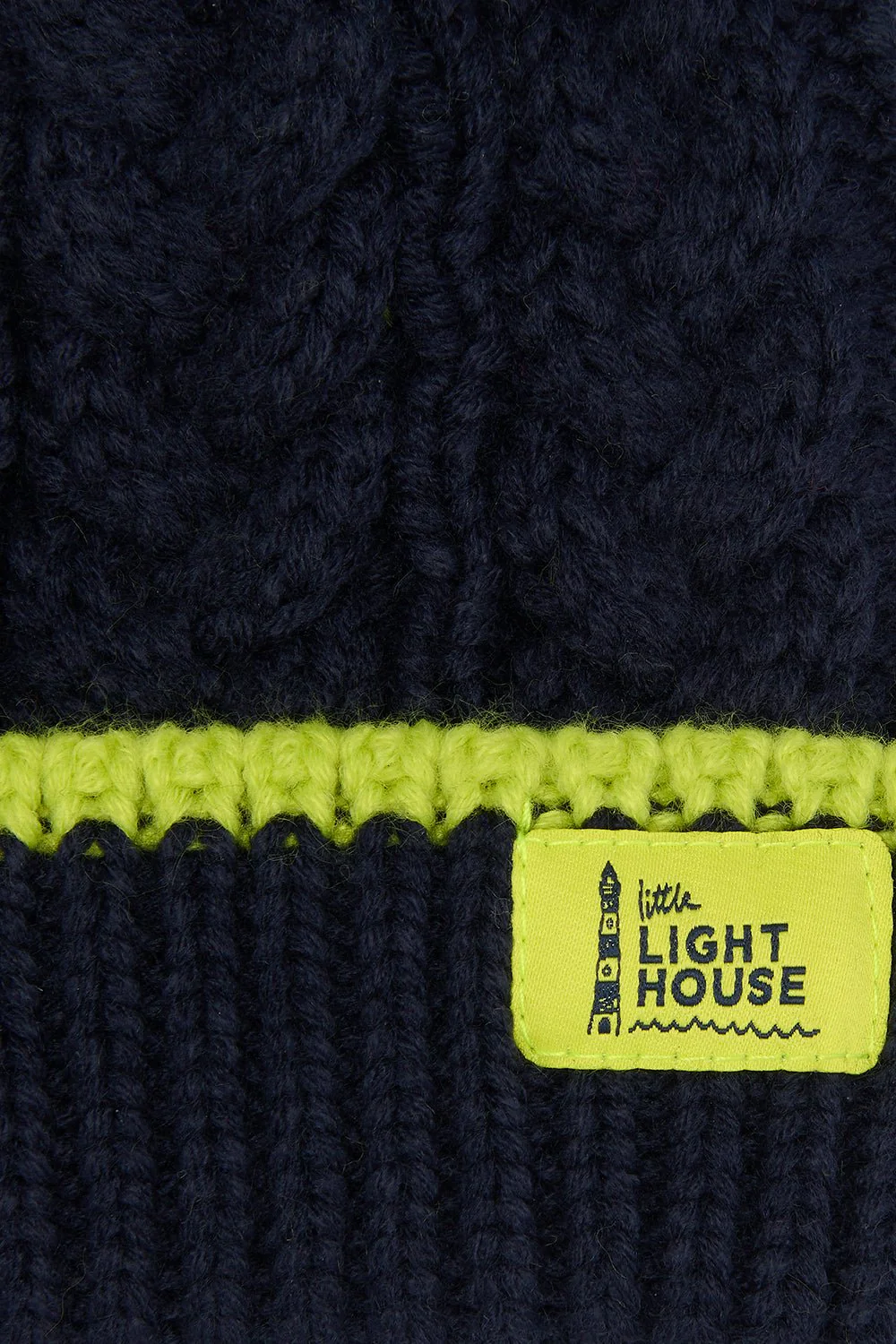 Bobbie Bobble Hat - Navy Lime - Image 2