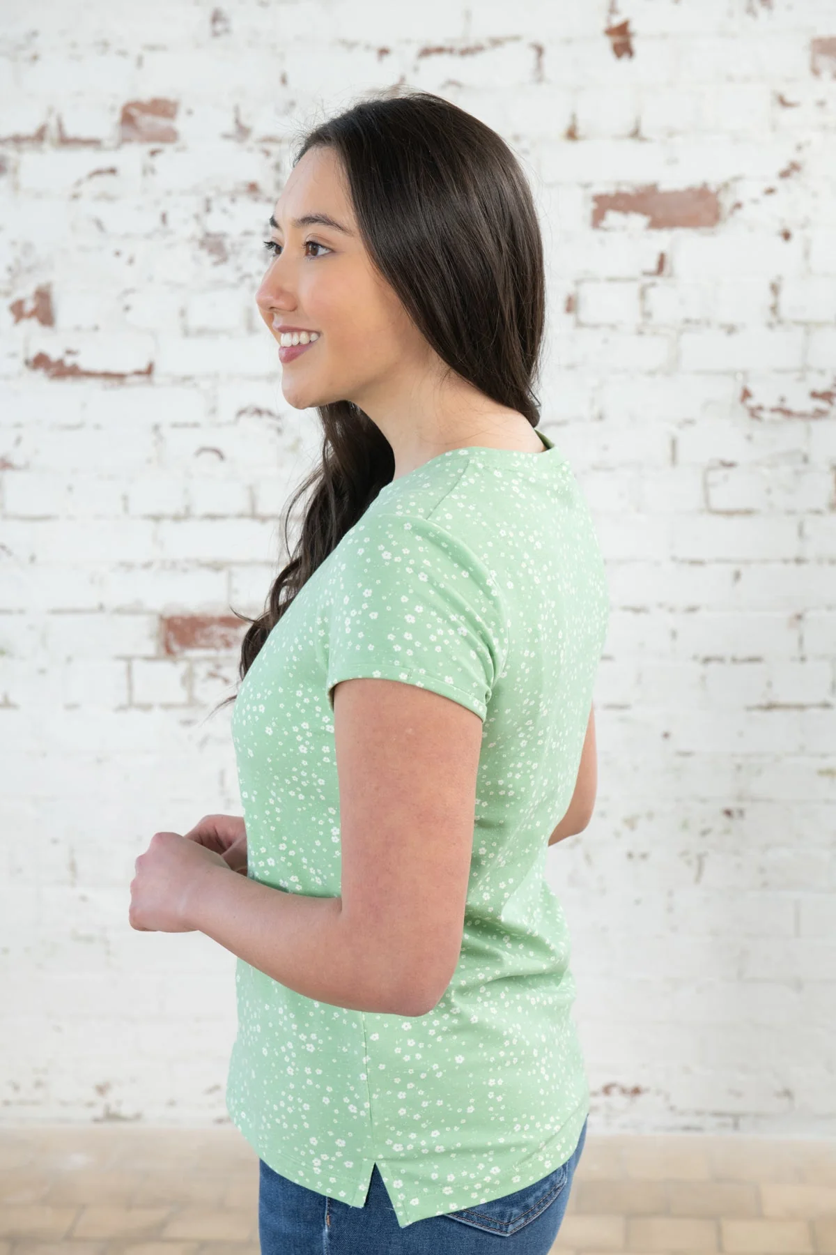 Causeway Tee - Soft Green Floral - Image 2