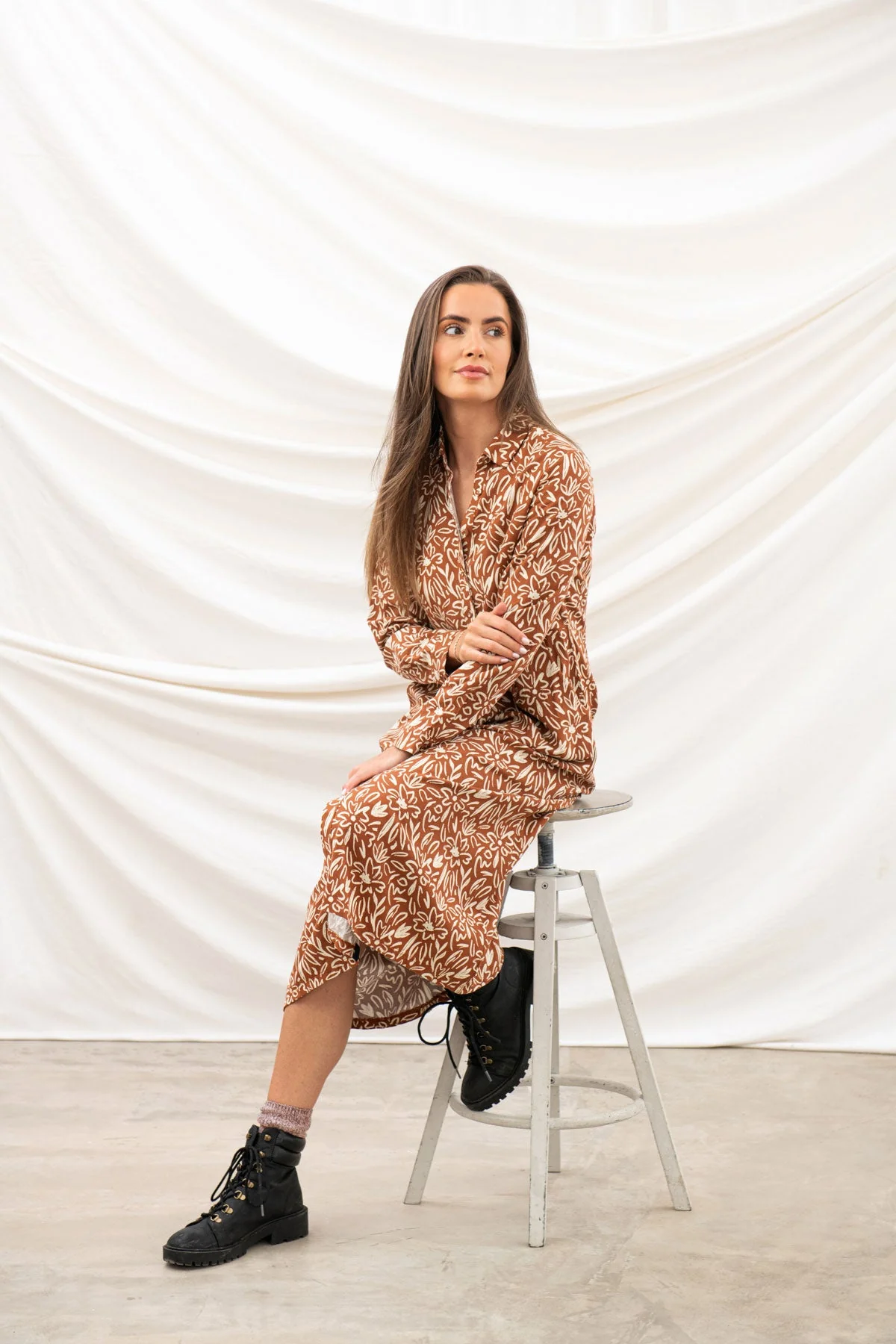 Elsie Dress - Rust Floral - Image 2