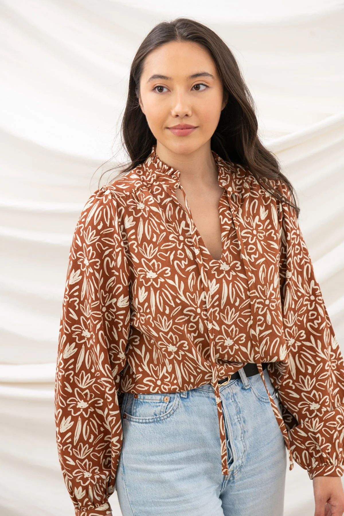 Grace Blouse - Rust Floral - Image 2