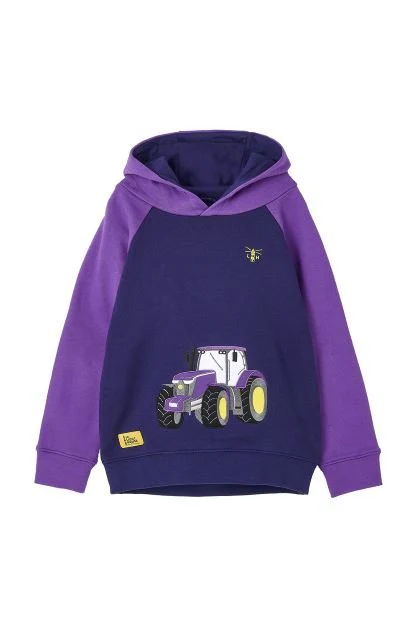 Jill Hoodie - Purple Tractor Applique - Image 2