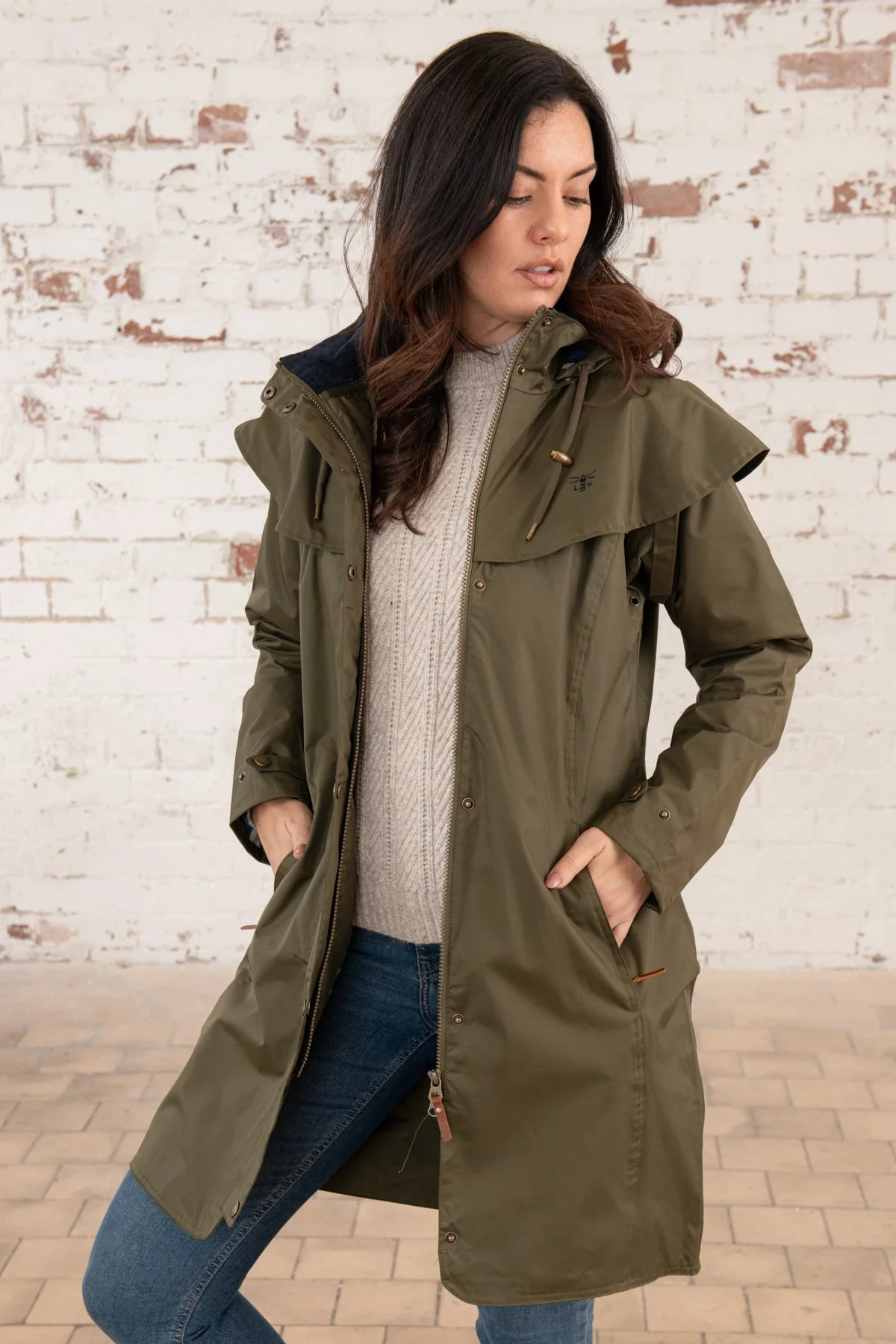 Outrider 3/4 Length Waterproof Raincoat - Fern - Image 2