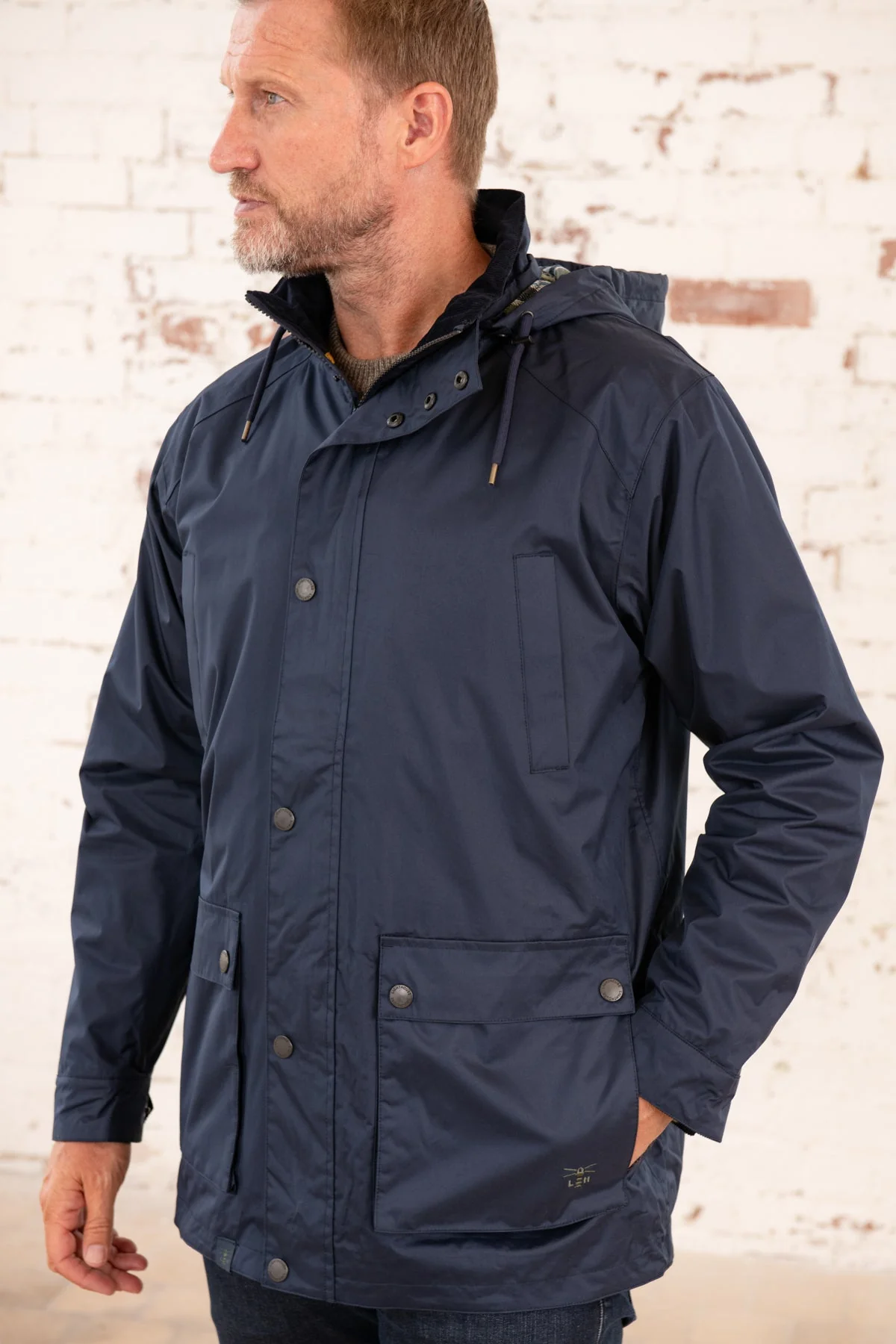 Oxford Raincoat - Navy - Image 9