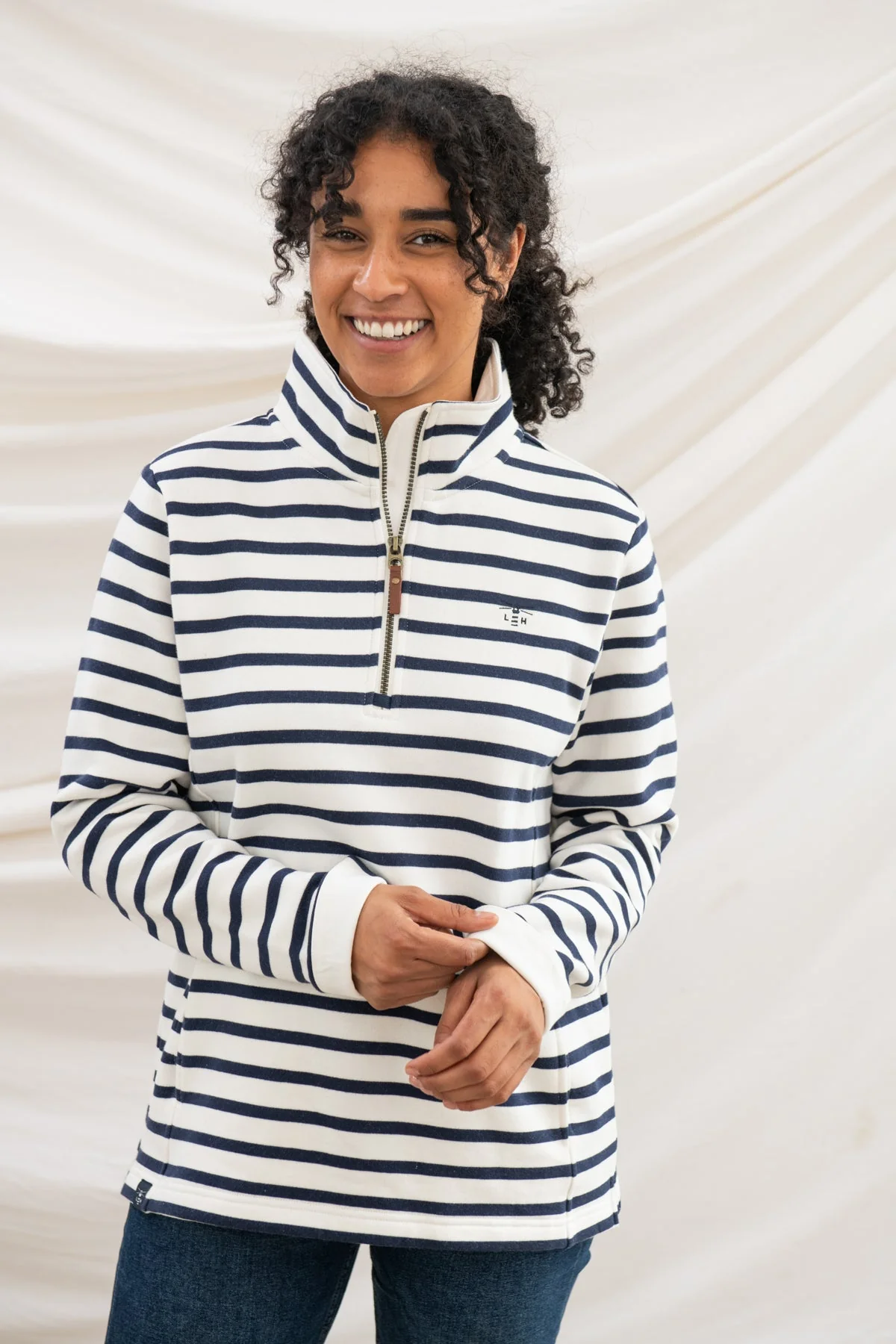 Shore Sweatshirt - Cloud Navy Stripe